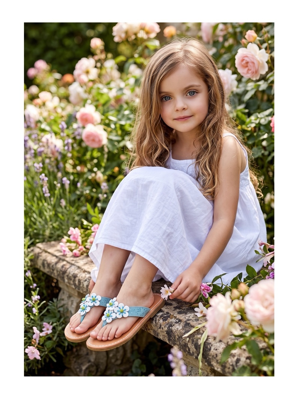 new Kid Express ❉ Martinique Leather Flip Flops Thongs Sandals ❉ Turquoise ❉ 12